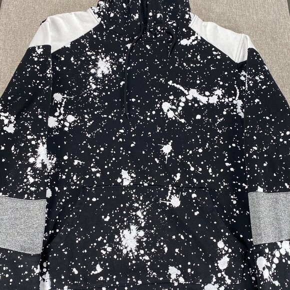 Carbon Hoodie Sweatshirt Top Men's XXL Black White Paint Streak Casual - Picture 4 of 11